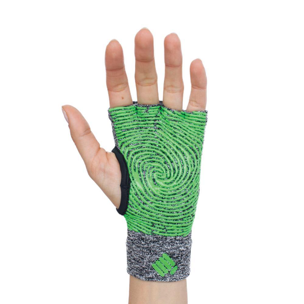 Props Grey Green Staple Workout Gloves - Straight front hand