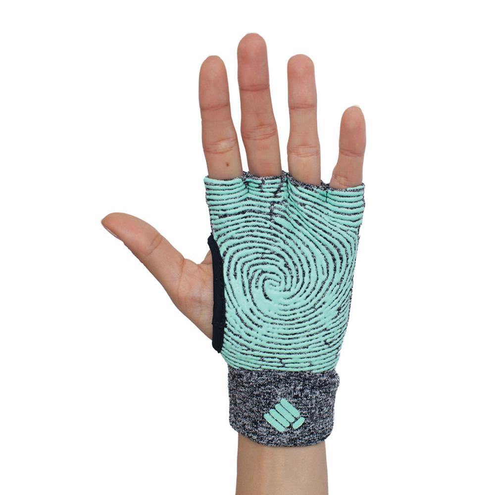 Props Grey Aqua Staple Workout Gloves - Straight front hand