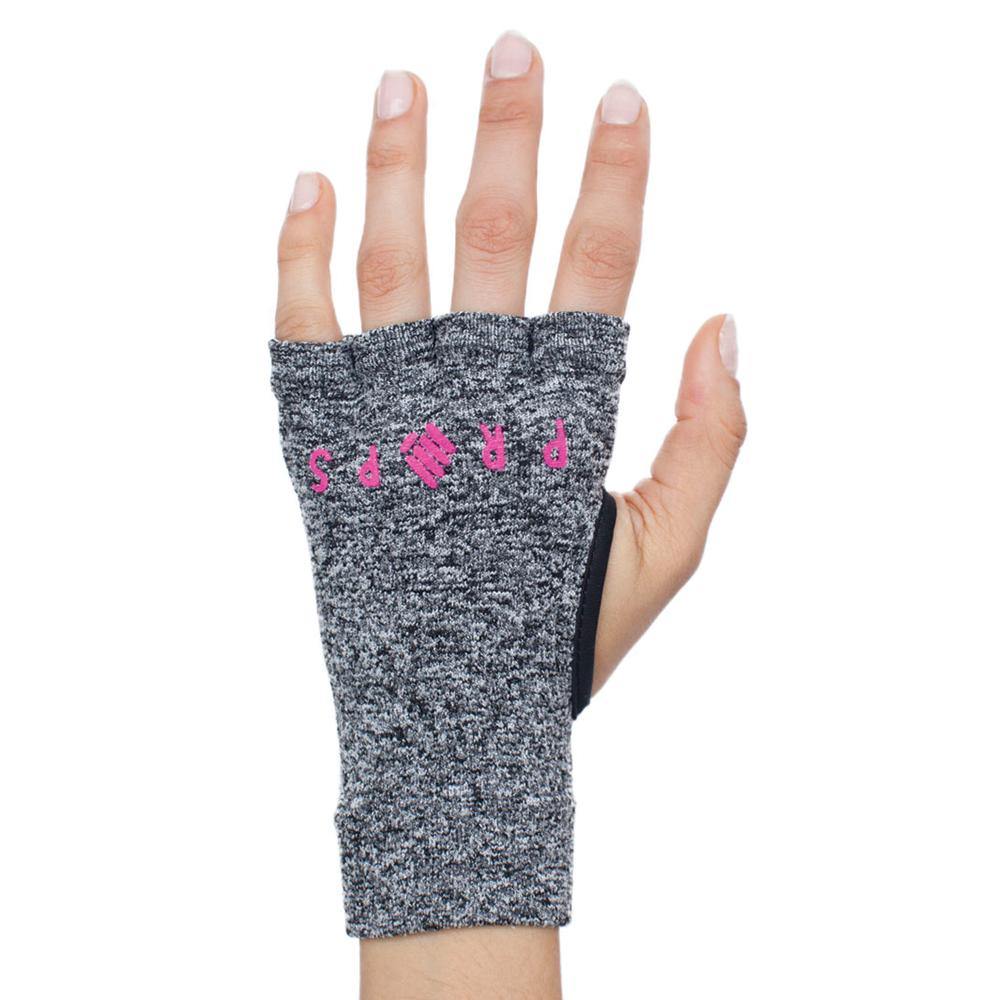 Props Grey Pink Staple Workout Gloves - Straight back hand