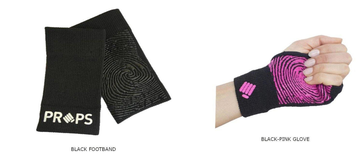 Props Body Mat - Black Pink Workout Glove and Black Foot Band