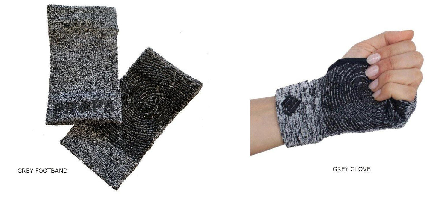 Props Body Mat - Grey Workout Glove and Grey Foot Band