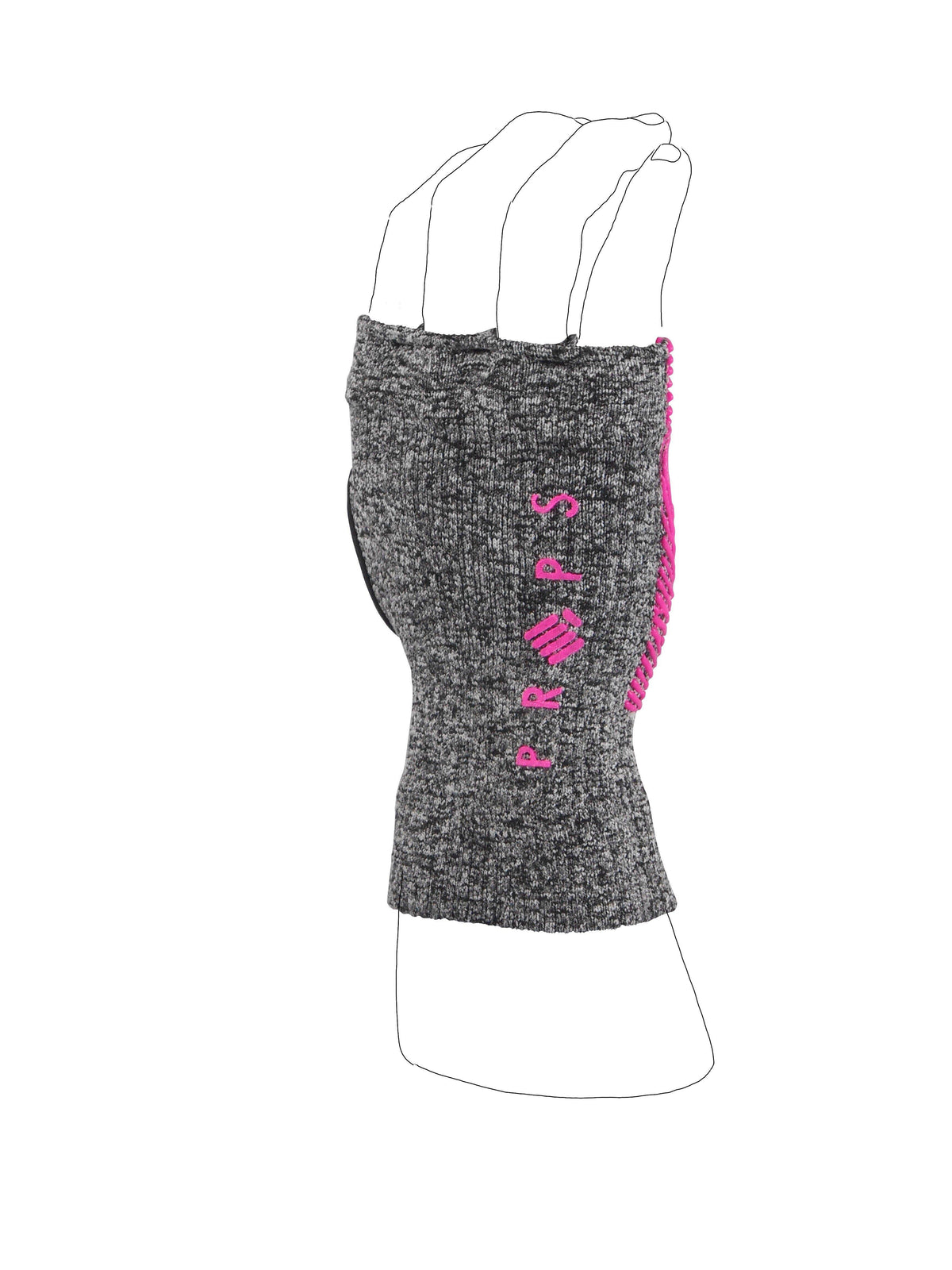 Props Grey Pink Freedom Workout Gloves - Straight back hand