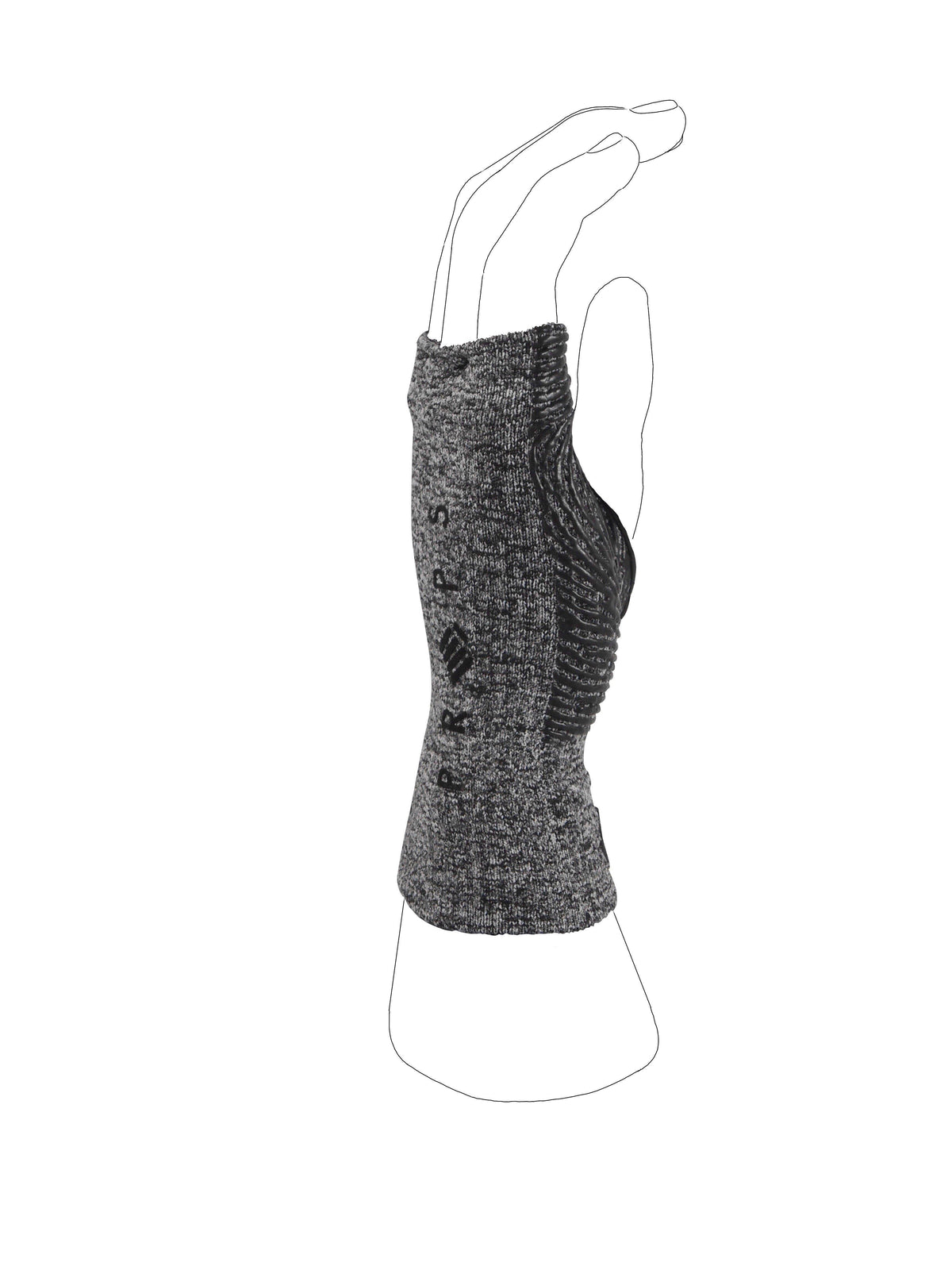 Props Grey Freedom Workout Gloves - Side view