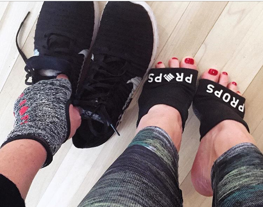 Props Black Foot Band and Black Red Workout Gloves
