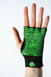 Props Black Green Freedom Workout Gloves - Straight front hand
