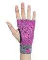 Props Grey Pink Staple Workout Gloves - Straight front hand