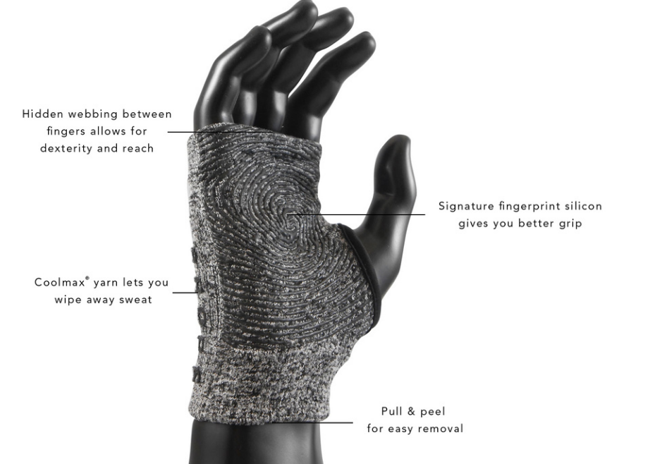 Props Grey Green Staple Workout Gloves - Features and Benefits
