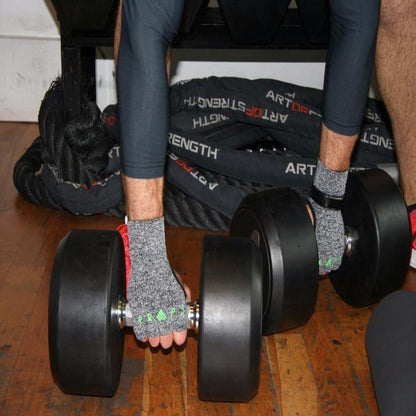 Props Grey Green Staple Workout Gloves - For weight lifting and training