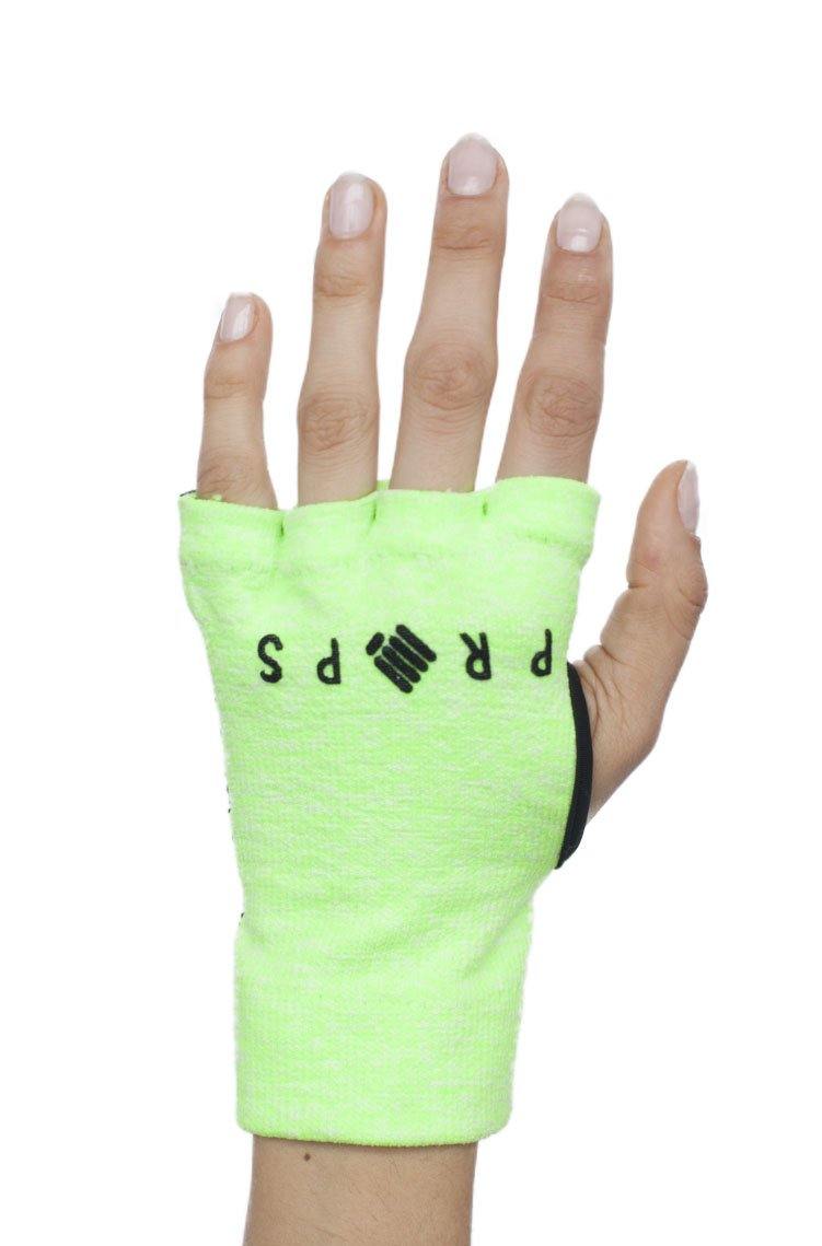 Props Neon Green Staple Workout Gloves - Straight front hand